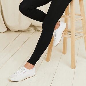 Garnet Hill Organic Cotton Leggings Black NWT Size M